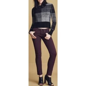 Rag & Bone Jeans Pants W1503C0369BUR Burgundy Women 25 Straight Leg Designer